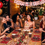 400 Pcs Red Cheetah Print Birthday Decoration for 50 Guests, Red and Black Cheetah Cherry Paper Plates Napkins Cups Cutlery Leopard Tableware for Y2K Girls Night Big Mama Party Supply - Image 6