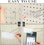 Thyle 50 Pcs Metal Scan Hook with Label Holder for 1/8" to 1/4" Pegboard, Peg Board Hooks with Price Tag, Pegboard Wall Accessories, Metal Hooks for Home Garage Retail Display Supplies (11 Inch) - Image 4