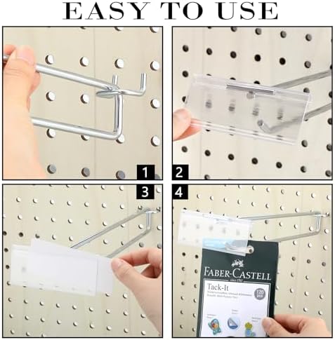 Thyle 50 Pcs Metal Scan Hook with Label Holder for 1/8" to 1/4" Pegboard, Peg Board Hooks with Price Tag, Pegboard Wall Accessories, Metal Hooks for Home Garage Retail Display Supplies (11 Inch) - Image 4