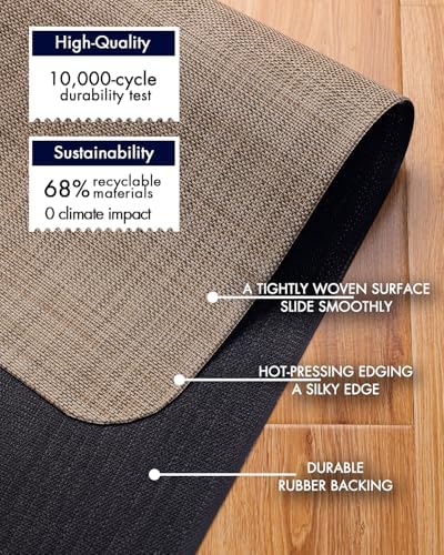 BARoyal Office Chair Mat for Hardwood Floor Under Desk Computer Rolling Chair Mat for Wood/Tile Floor Non-Slip Heavy Duty Desk Rug PVC Plastic Hard Floor Protector 45" x 53"(Linen) - Image 4