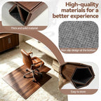 36" x 48" Office Bamboo Chairmat for Carpet Floor – Premium Quality, Anti-Slip, 5mm Thick – Ideal Low Pile Carpet Protector for Home Office & Commercial Workspace (Walnut Color) - Image 4