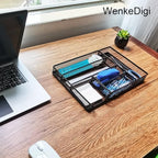 2-Pack 6-Compartment Mesh Office Drawer Organizer Tray, Black - Image 2