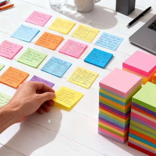 120 Pads Sticky Notes 3x3, Self-Stick Pads Bulk Bright Colors, School Supplies, Office Products, 50 Sheet/Pad - Image 6