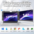 domyfan 14" Laptop Screen Extender, Ultra-Thin Portable Dual Laptop Monitor Extender with FHD 1080P IPS Display, Plug & Play via HDMI/USB-A/Type-C for 13-17" Laptops, Works with Windows/Mac/Android - Image 4