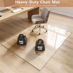 60" x 80" Tempered Glass Chair Mat for Carpet & Hard Floors - Image 3