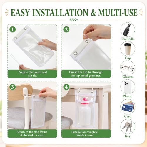 24 Pcs Water Bottle Holder for Classroom Desk Chair - Image 6