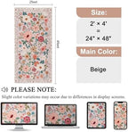 DUKINO 2x4 Entryway Rug, Floral Washable Kitchen Rugs Non Slip, Beige - Image 2