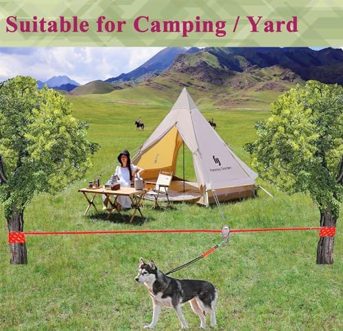 Dog Tie Out Cable for Camping, Dog Trolley System and 4ft Bungee Leash - Image 5