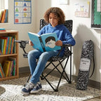 2-Pack Classroom Folding Chairs with Armrests and Cup Holders, Pencil and Notebook Designs, School-Themed Flexible Seating, Portable Reading Corner Chairs for School, Library and Study Room - Image 2