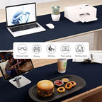 Aothia Leather Desk Pad Protector, Office Desk Mat, Large Mouse Pad, Laptop Desk Pad, Non-Slip PU Leather Desk Blotter, Waterproof Desk Writing Pad for Office and Home (Dark Blue, 55" x 17") - Image 6