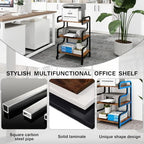 Natwind Stylish 3 Tier Printer Stand, Office Desk Side Storage Shelf,Retro - Image 4