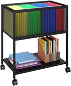 Sbanmao Rolling File Cart, Mobile File Cabinet with Wheels Hanging Files, Metal Hanging File Folder Cart File Organizer Fit Letter Size for Home Office, Black (Patent Pending) by shengbaomaoyi