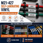 M21-1250-427 Self-Laminating Wire Labels for M210/M211/BMP21, 1.25'' x 14' - Image 3