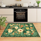 DUKINO 3x5 Area Rug, Floral Washable Rug for Bedroom Non Slip, Dark Green - Image 5