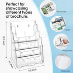 MaxGear 4 Tier Brochure Holder, 8.5 x 11, Removable Divider, 2 Pack - Image 2