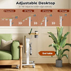 28" Mobile Standing Desk, Tiltable Top with 2-Tier Shelves, Maple - Image 4