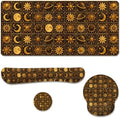 Boho Celestial Desk Mat Set Sun Moon Star Vintage Astrology Mouse Pad with Wrist Rest 4in1 Desk Mat for Desktop Ergonomic Keyboard Wrist Support Anti-Slip Computer Mouse Pad Home Office Gaming by Unknown