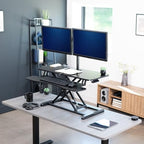 VIVO Black 36 in Standing Desk Converter with Monitor Stand, DESK-V036K-M2 - Image 2