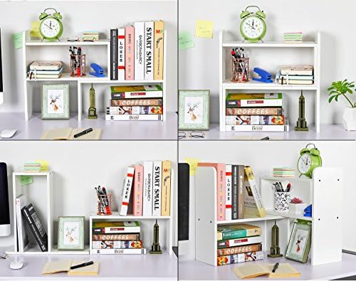 PAG-Mass Desktop Bookshelf Freestanding Wooden Countertop Bookcase Accessories Organizer Display Rack Dorm Desk Storage Shelf - Image 6