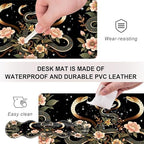 Mouse Pad,Large Desk Mat Set, 4in1 XL Mousepad + Keyboard Wrist Rest+Mouse Wrist Rest+Coaster with Ergonomic Desk Pad for Home Office Table Computer Cover -Aesthetic Snake Floral - Image 3