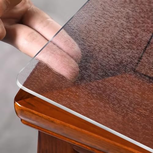 OstepDecor 42x64 in Frosted Table Protector, Plastic Table Cover 2mm Thick by OstepDecor