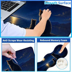 Memory Foam Keyboard Wrist Rest Desk Mat Set, Moonlit Cat Family - Image 3