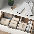 6-Pack Drawer Dividers - 6 Inches High, Adjustable 11 to 17 Inches Bamboo Drawer Organizer, Large Expandable Separator for Clothes, Dresser, Bedroom, Bathroom, Baby, Office, Kitchen Utensil, White - Image 6