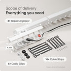 PAMO Cable Management Under Desk, Set of 3 - White - Image 3