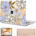 Mektron Case for 13.5" Microsoft Surface Laptop 5/4/3 with Metal Palm Rest Model 1951/1868, 2019/2021/2022 Release Plastic Hard Shell Cover with Screen Protector + Keyboard Cover, Abstract Floral by Mektron