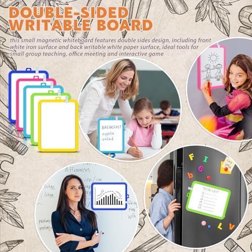 Outus 24 Pcs Dry Erase Mini White Boards Bulk 8.5 x 11'' Small Magnetic Whiteboard Double Sided Colored Writing Boards for Kids Students Locker Fridge (Colorful) - Image 5