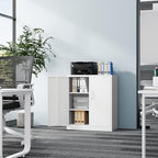 Fesbos Metal Storage Cabinet-36” Tall Steel File Cabinet with Lockable Doors and Adjustable Shelves-White Steel Storage Cabinet for Home, School, Office, Garage - Image 2