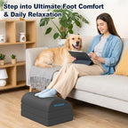 Foot Rest Under Desk, 3 Adjustable Heights Foot Stool, Gray - Image 7