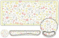 Desk Mat, 4in1 Large Mouse Pad with Wrist Rest, Cute Desk Mat, Anti-Slip XXL Computer Ergonomic Mousepad with Wrist Support for Keyboard and Mouse, Nice Yellow Flowers by NXZGO