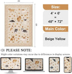 DUKINO 4x6 Area Rug, Washable Dog Rug for Living Room Non Slip Beige Yellow - Image 2