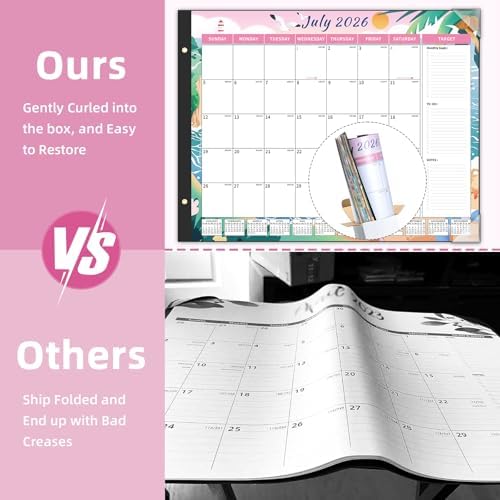 Ospelelf Desk Calendar 2026-2027 Large 22'' x 17'', 2026 Monthly Deskpad Calendar, 18 Month Calendar for Family Office, Use July 2026 - Dec 2027, Four Seasons Calendar - Image 3