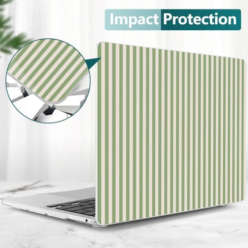 DONGKE Case for MacBook Pro 13 Inch (2026-2020 Models A2338 M2 M1/A2251/A2289), Green Stripes Hard Shell Case with Keyboard Protector, Compatible with Retina Display and Touch Bar - Image 7
