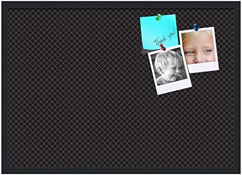 PinPix 34x24 inch Cork Bulletin Board. This Decorative Framed Pin Board Comes with Diamond Pattern in Black Design and Satin Black. Ideal for Home, Office Decor or School (PinPix-120) - Image 2