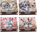 4pcs Cute Animal Diamond Art Painting Note Box for Adults, Wooden DIY Sticky Notes Holder Kit with 480 Blank Notepads, Multi-Purpose Desk Organizer for Home Office, Study Thoughtful Gift by Unknown