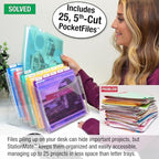 Ultimate Office Step UP File Desktop Organizer Plus 25 Color Poly Folders - Image 2