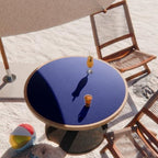 CENNBIE 30 Inch Cork Leather Round Table Cover Mat (Blue) - Image 5