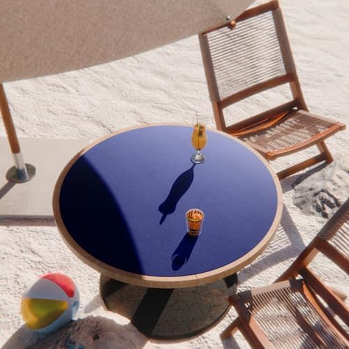 CENNBIE 30 Inch Cork Leather Round Table Cover Mat (Blue) - Image 5