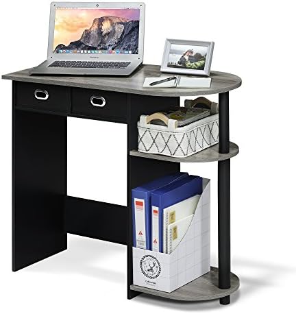 Furinno GO GREEN Desk, 31.5" Wide Gaming Desk with 2 Side Shelves and Storage Bins, Computer Desk, Office Desk for Home Office, Study Room, Dorm, Bedroom, French Oak by Furinno-FitsYourSpaceFitsYourBudget