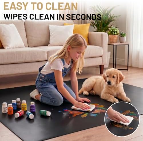 Black Hardwood Floor Chair Mat, Heavy Duty Plastic Desk Protector - Image 6