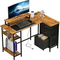 DEVAISE Computer Desk, Home Office, 48 Inch with Drawers, Rustic Brown by DEVAISE
