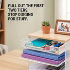 4-Tier Mesh Desk Organizer and Accessories with Drawer Wooden Top Desktop Organizers Letter Tray Paper Organizer File Holder for Home Office School White - Image 5