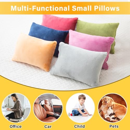 1 MIDDLE ONE 2 Pack Small Pillow, Memory Foam Mini Pillow 11 X 7 Inches for Travel, Sleeping, Nap and Neck, Knee, Lumbar Support, Tiny Cushion for Pet, Dogs (Grey) - Image 5