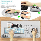LIMKRIAN Cat Ergonomic Mouse Pad with Wrist Rest Desk Mat Sets Accessories - Image 6