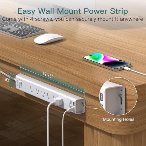 Addtam Power Strip Surge Protector - 15ft Long Extension Cord - Image 3