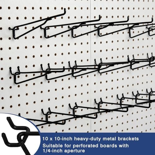 Shimeyao 10 Pcs 10 Inch Pegboard Shelf Brackets, Black - Image 5
