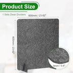 PATIKIL Desk Dividers 24" x 24", 1 Pack Desk Privacy Panel Freestanding Noise Reducing Partition Acoustic Panel with 2Pcs Support Feet for Testing Office Home Library, Dark Gray Style A - Image 2